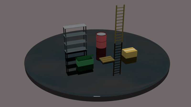 Lowpoly construction props