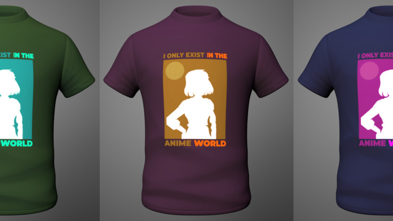 Anime T-Shirt design 3D.