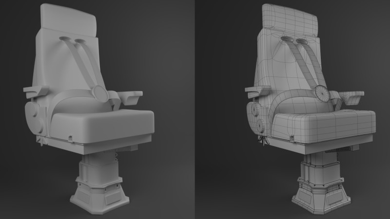 Cockpit seat for an airplane.