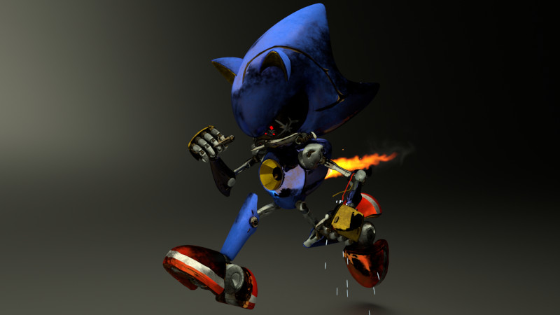 Wrecked version of Sonic for animation purposes.