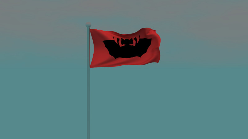 Flag simulation controlled by wind force.