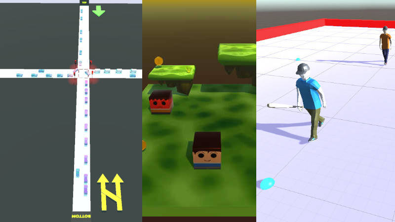 Completed unity projects like: Platformer, RPG, Simulation, and VR.