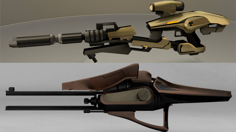 3D weapon models for animation, games, printing, and simulation.